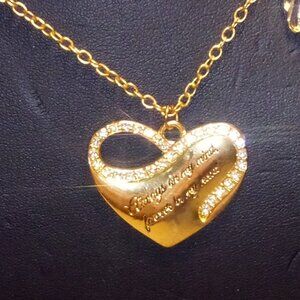 HEART SHAPED PENDENT WITH ANGLE WINGS AND CHAIN